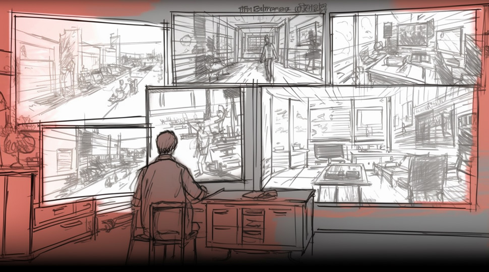 corrected edited storyboard sketch