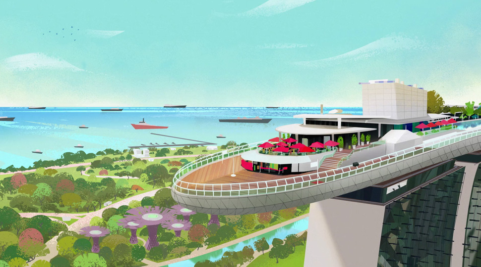 Marina By Sands Detailed Illustration Petrochina