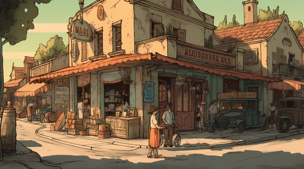 One scene from a storyboard disney style